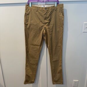 Spoke‎ Men's Cotton Khaki Pants Slim Taper Fit Stretch Sharps "Build A" Size 34